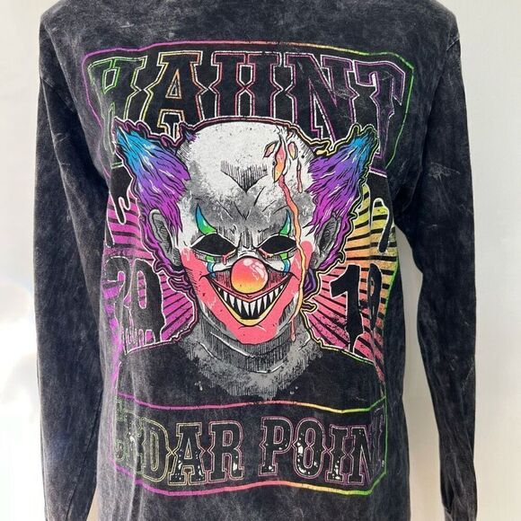 Cedar Point Haunt 2019 Scary Clown Graphic long sleeve - Picture 2 of 8